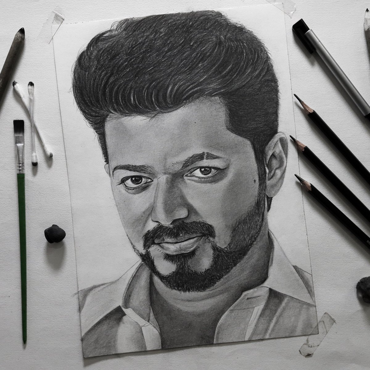 Vijay Pencil Drawing