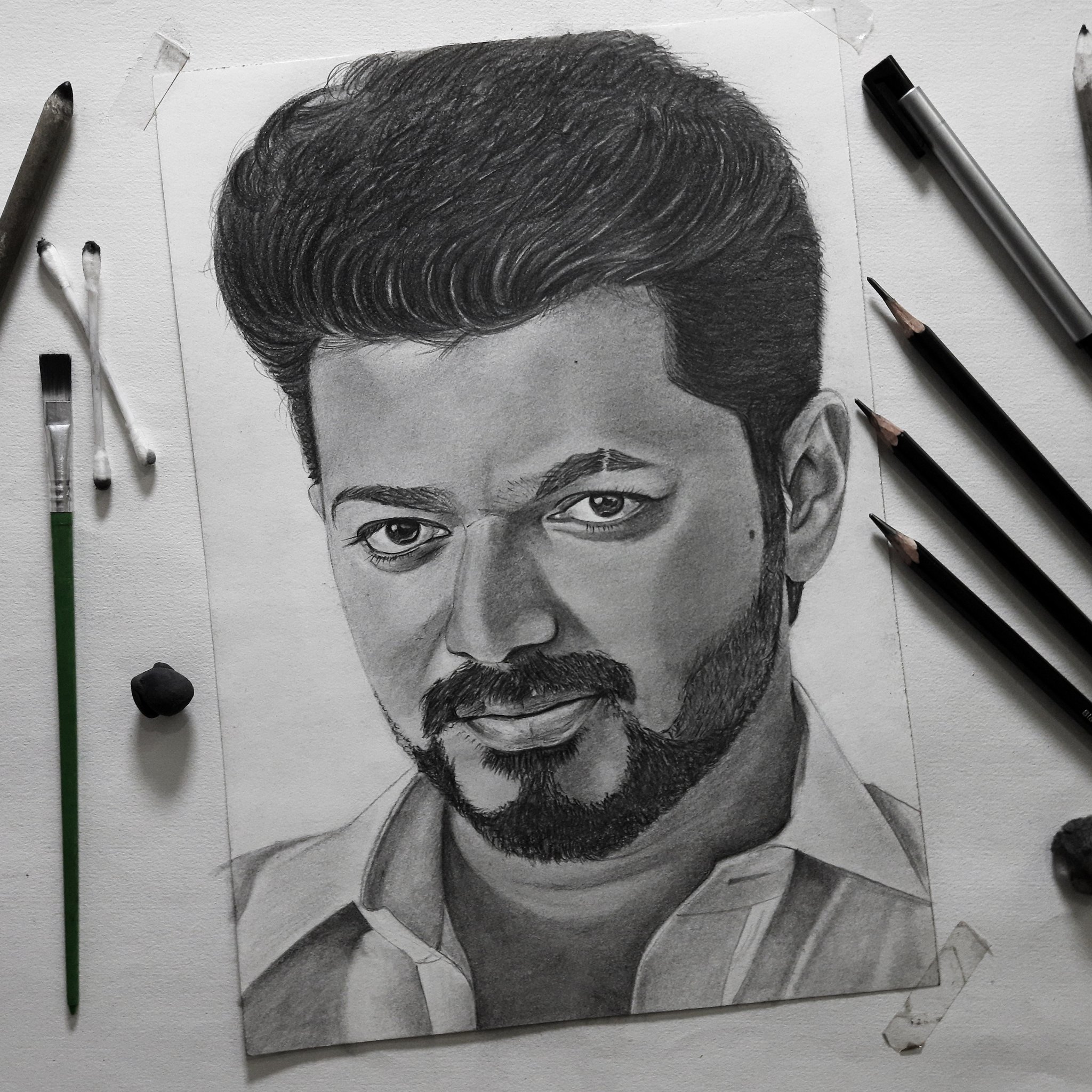 X Smit Prajapati Drawing Vijay Thalapathy New Tutorial