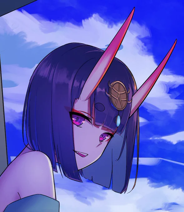 #FGO 
ある日の酒呑ちゃ
「ええ天気どすなぁ」 