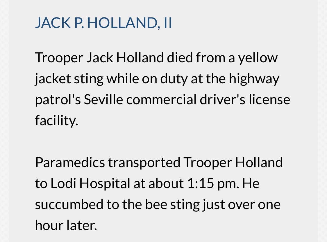 I love how this one is written like a Medal of Honor citation. He bravely remained at his post, etc