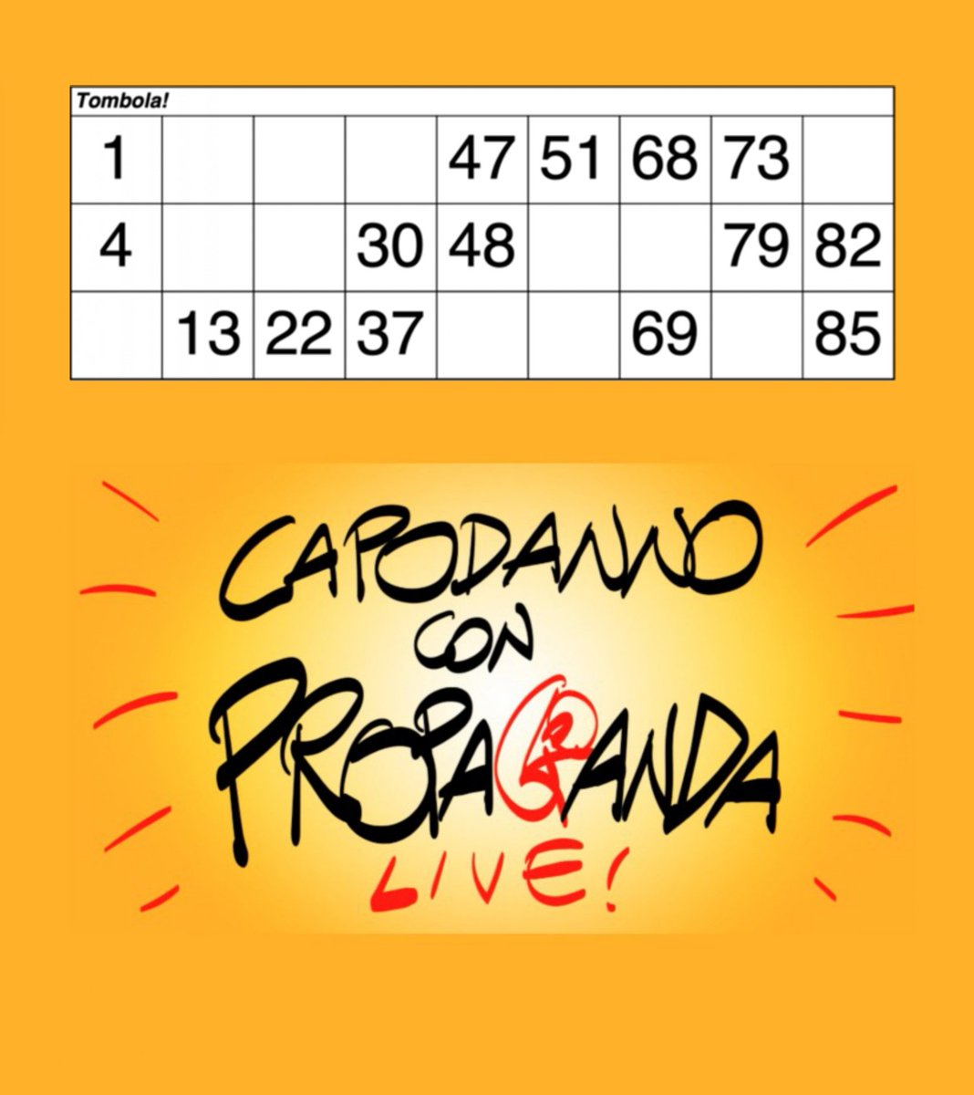 Pronti per #propagandalive e #propagandatombola 😀