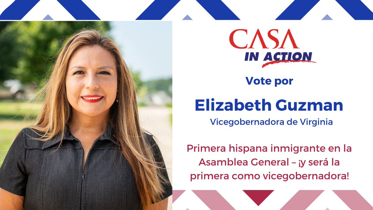 CASAinAction's tweet photo. Why vote Elizabeth Guzman (@guzman4virginia) for lieutenant governor: first to serve us as communities of color &amp; immigrant families
➡ Has introduced a #paidsickdays bill every year 
➡ Successfully fought for driver’s licenses for undocumented immigrants #DriveVirginiaForward https://t.co/M0CVjrxztx
