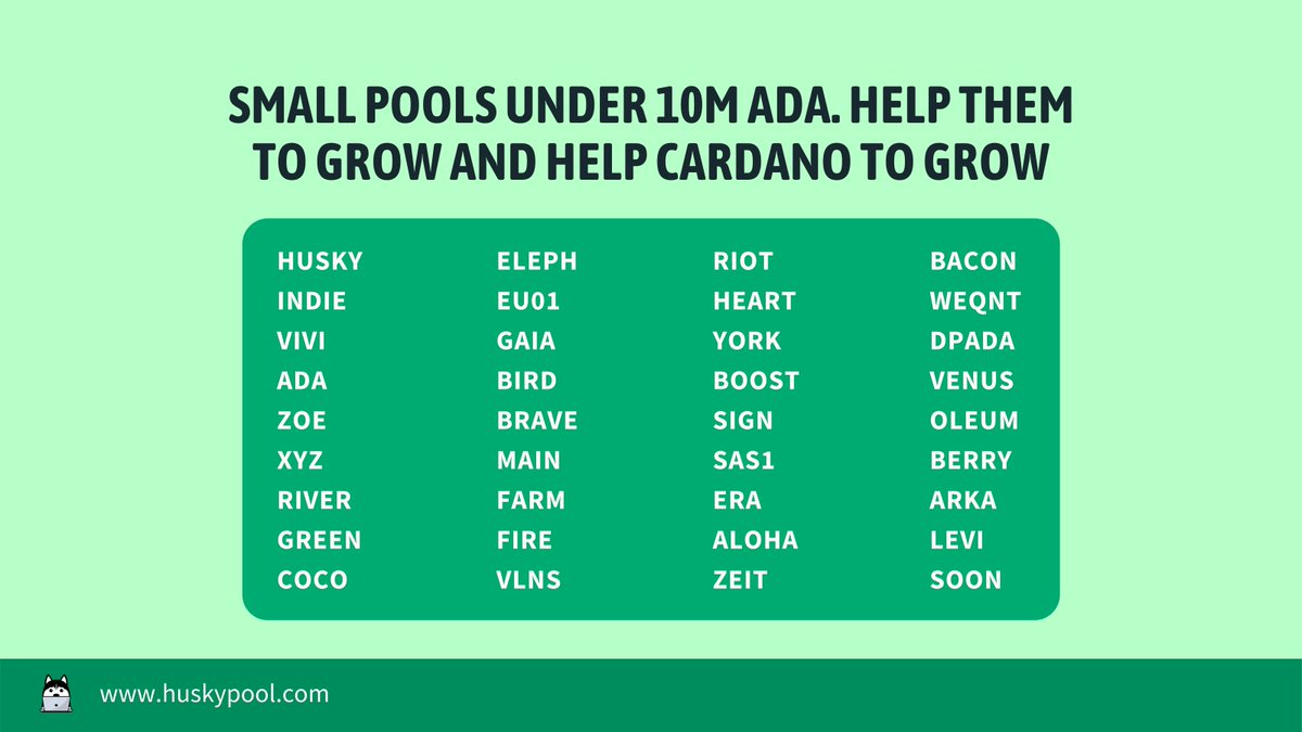 6/ Some other small pools you can delegate to. They have showed themselves in Twitter recently 