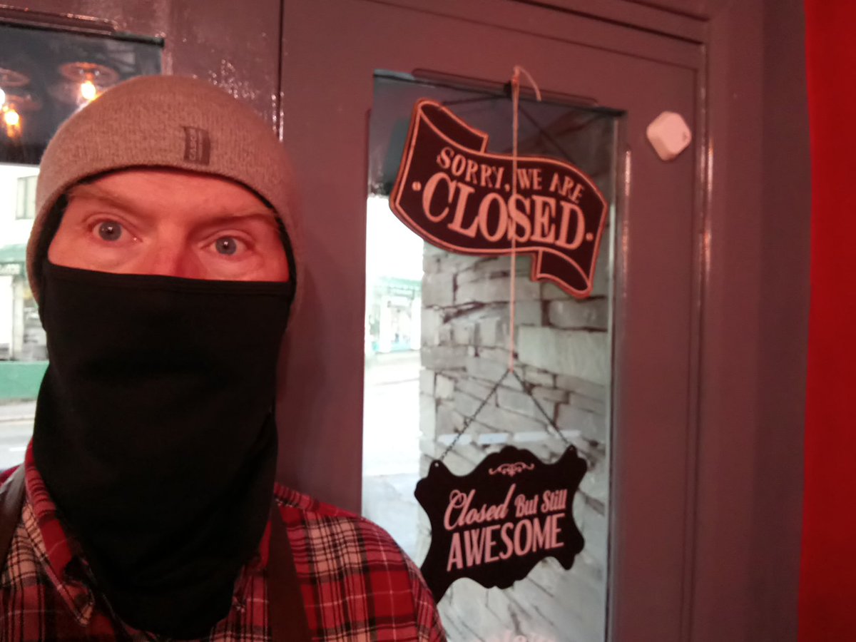 DoctorBrews's tweet photo. Behind the mask is a sad face, see you on the other side. #tier4 ☹️ https://t.co/0QCwRfepl1