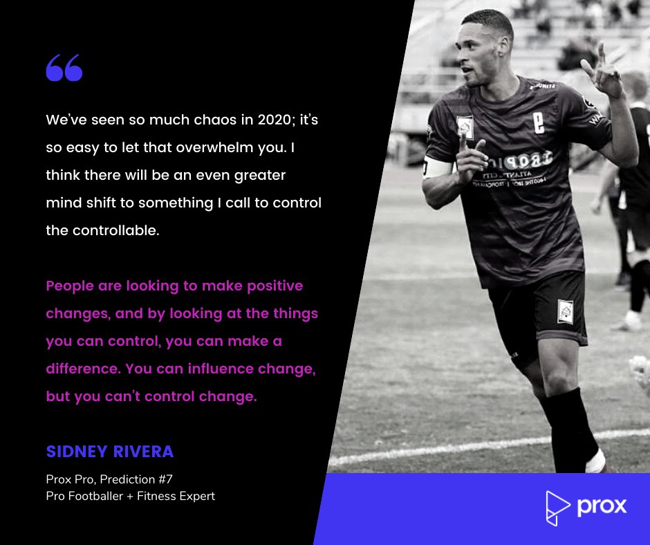 prox_app's tweet photo. >>Predictions for 2021 from 21 Prox Experts<<
Prox Prediction No. 7 comes from #ProxPro Sidney Rivera @SidR10, fitness expert and pro footballer on driving positive change https://t.co/QdsUkh5B3s https://t.co/ap2l89LEyG