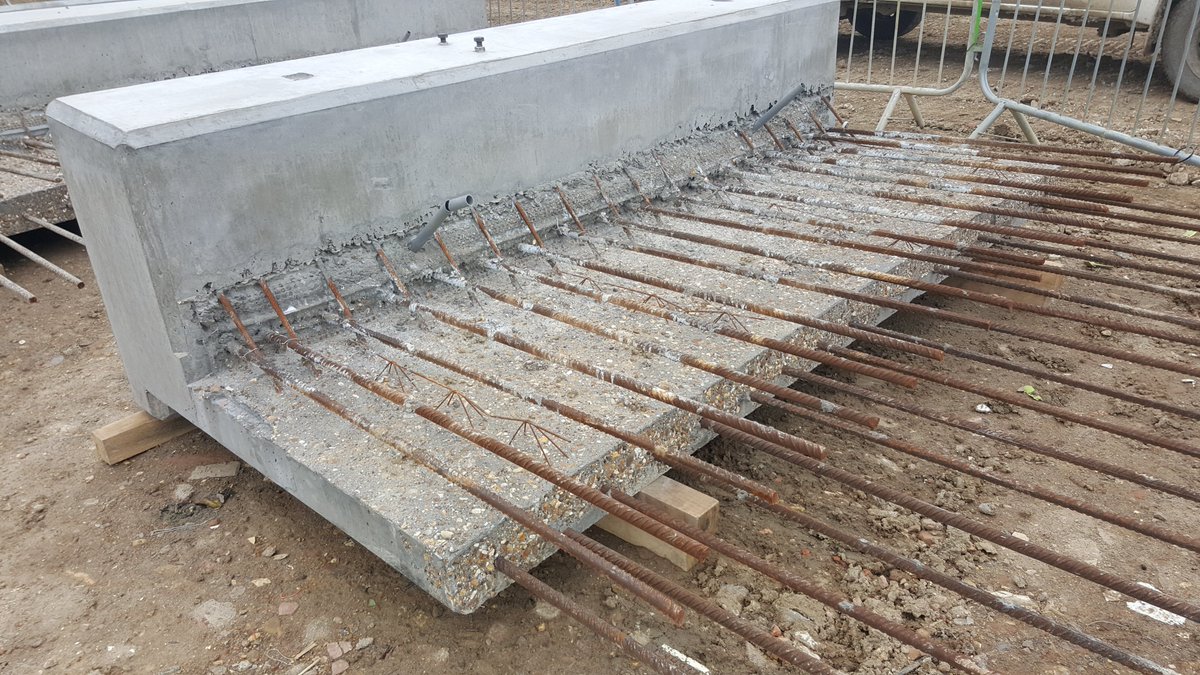 Precast concrete are items or elements of a bridge that are cast separately, brought to the bridge location and installed in place. The casting can be done on site or elsewhere, but it allows other construction to continue.