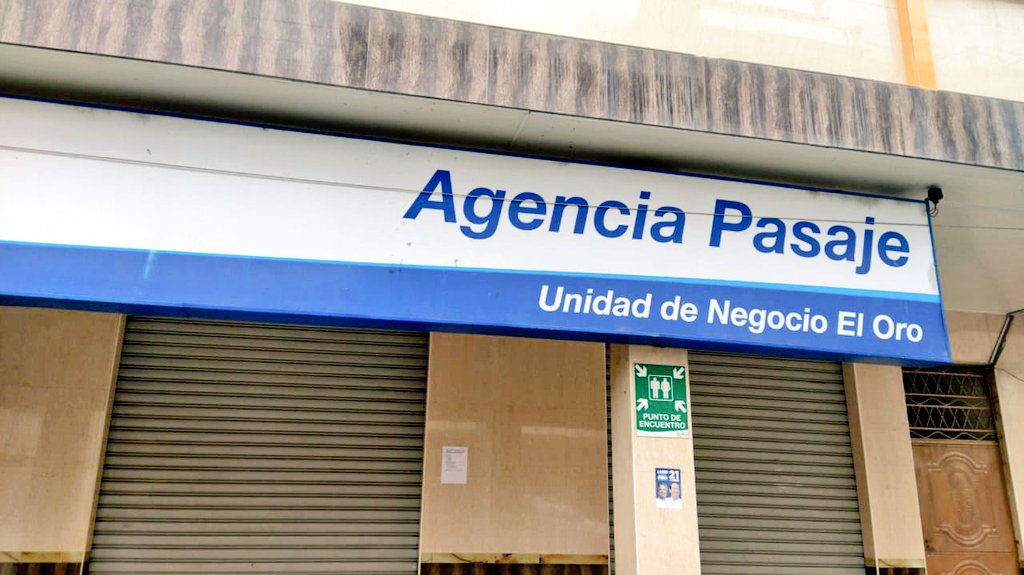 #ATENCIÓN | Luego de presentarse un caso sospechoso de COVID en un trabajador de la agencia Pasaje, <a href="/CNEL_EP/">CNEL EP</a> decidió suspender la atención al cliente hasta el 7 de enero en este cantón, con el fin de precautelar la salud e integridad de sus clientes y trabajadores.
<a href="/GoberElOro/">Gobernación de El Oro</a>