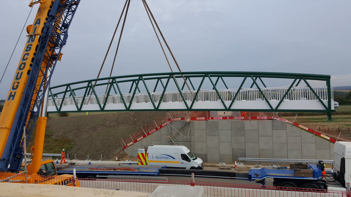 Some bridge decks can be entirely steel – most commonly for rail & canal bridges where they are lifted in one section to aid construction. Footbridges often have metal decks due to the light loadings.