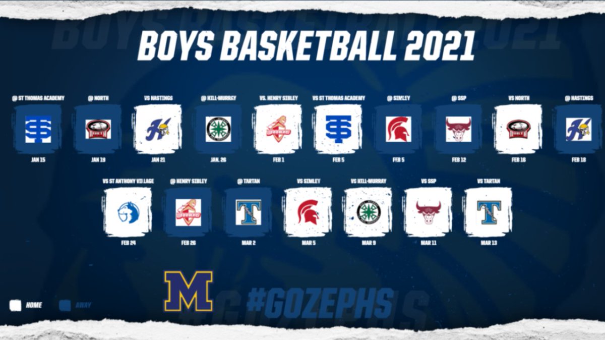 Here is a look at the boys basketball schedule. All games are subject to change. Please reference the Metro East Conference schedule for official start times. #GoZephs
