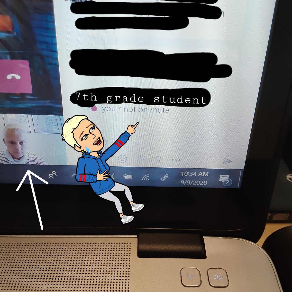 What's worse than hearing 'You're on mute' after going through all the directions? Reading this on your classroom #msteams. Thank you, sweet 7th grade soul, for your bravery telling me. #yourenotonmute #2020teaching