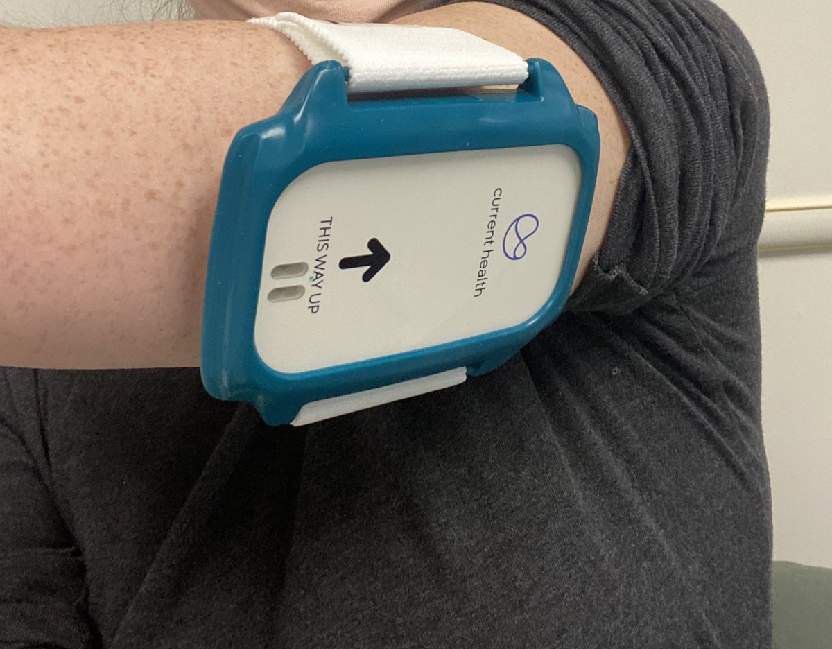so first i got fitted for this monitoring device where a third party monitors my temperature, heart rate, oxygen levels and other vitals. if i test positive for covid i have to keep wearing it, if i test negative i can take it off. but i can’t see the vitals myself!