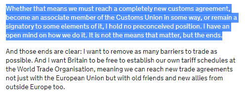 Or this on customs. Doesn't sound very much like Boris' deal to me.