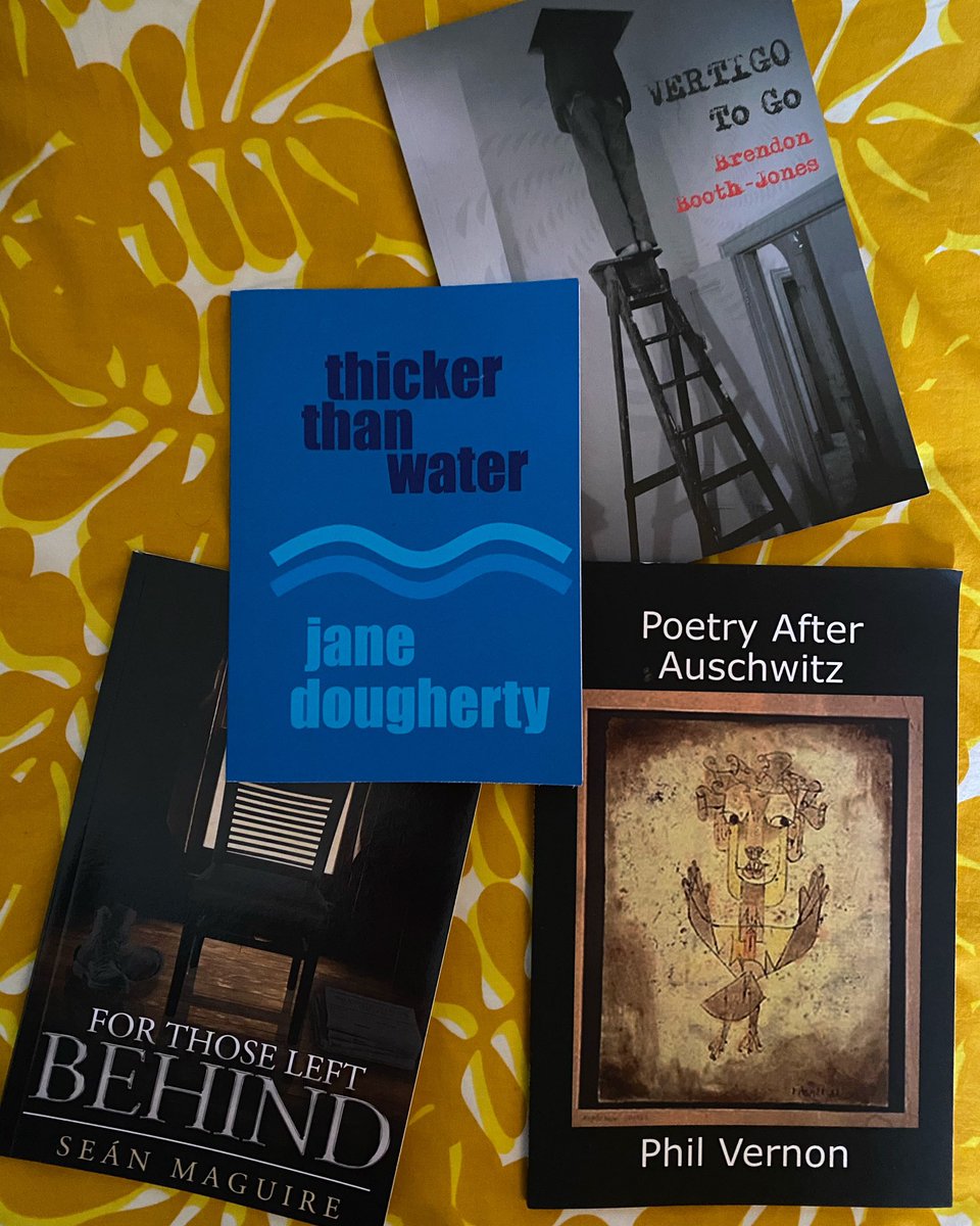 deuxiemepeau's tweet photo. The next batch of bright #poetry #books coming up for attention @philvernon2 #PoetryAfterAuschwitz @MJDougherty33 #ThickerThanWater @s_mweavingwords #ForThoseLeftBehind &amp;  @BrendonBoothJo1 #VertigoToGo #poets #chapbooks #debutcollections @hedgehogpoetry #SPMPublications #Amazon https://t.co/143K70b1vY