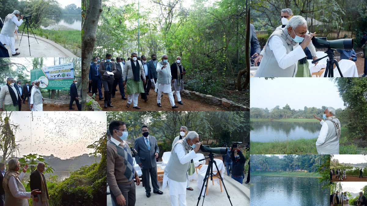 मुख्यमंत्री <a href="/NitishKumar/">Nitish Kumar</a> राजधानी जलाशय भ्रमण के दौरान।