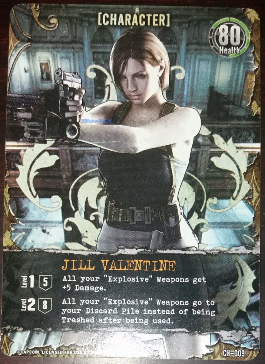 JillJVF96's tweet photo. Jill is the strongest female character in official #REDeckBuildingGame from original cast (80HP) that's because her body is planned to be pretty muscular as Capcom said in a #REremake interview
1/2
#ResidentEvil #REBHFun #JillValentine #RE3 #ChrisRedfield #Claireredfield #AdaWong https://t.co/jbyRdweQJl