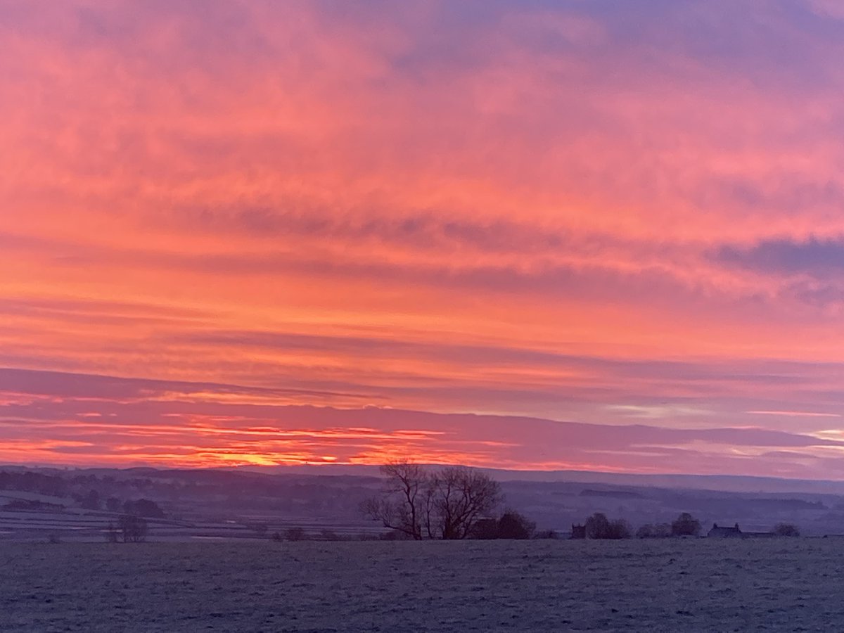 hooper_ek's tweet photo. Fabulous sunrise over frosty fields this morning #Rathmell #SoulFood https://t.co/O0kkG5cSoO