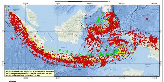 A total of 8,264 #earthquakes occurred throughout 2020. This number is less than in 2019. Reflecting on these incidents, the #Indonesian people must remain alert to the potential dangers of the earthquake and tsunami that accompany it. More:https://t.co/iYHqG2h5Ui https://t.co/bx8dKxbQ7Z