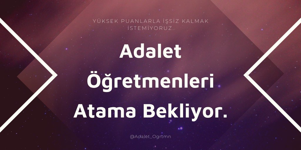 Başlıyoruz 🔊🔊🔊

Adalet Öğretmenleri olarak 80 üstü puanlarla açıkta kalmak istemiyoruz.Toplumun yapı taşı olan Adalet duygusunu gelecek nesillere öğretmek için göreve talibiz.

<a href="/ziyaselcuk/">Ziya Selçuk</a> 
<a href="/omerinan06/">Ömer İNAN</a> 
@demiiryakup 

MebAdaletÖğrt ZiyanEtme