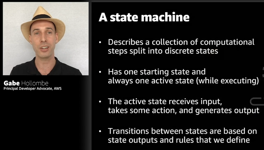 julian_wood's tweet photo. #HolidayCatchup #reInvent "Getting started with AWS Step Functions for service orchestration". Super well put together intro about coordinating distributed workflows...with helpful examples from @gabehollombe https://t.co/DmKOjUi8w6 #serverless https://t.co/DRKsdSBo7y