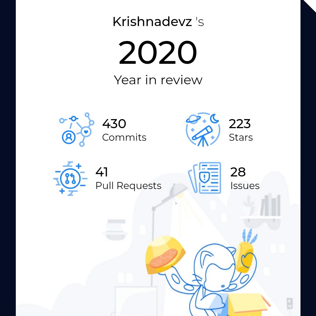 krishnadevz's tweet image. #GithubWrapped #2020 #100DaysOfCode #webdev