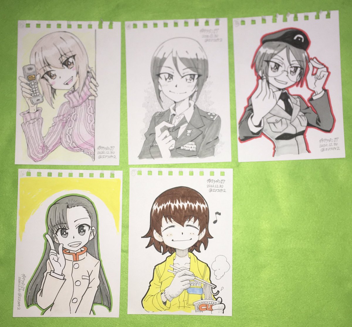 エアスケブ17枚でしたー!お疲れ様でしたー撤収しまーす! #エアコミケ2 #エアスケブ 