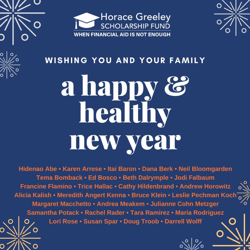 HoraceGreeleySF's tweet photo. Wishing you and your family a happy & healthy new year ๐
https://t.co/DiHhAmhs2n
#HGSF #Holidays2020 #ChappaquaHoliday #GreeleyAlums #GradsHelpingGrads #CollegeIsExpensive #WeAreChappaqua
#NeedBasedAid #ConfidentialAssistance #Chappaqua #WeLoveChappaqua https://t.co/hXCKiDnRLj