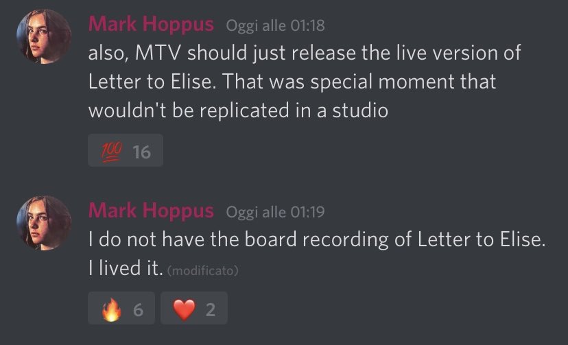 More highlights from Mark’s Discord server! He discussed the Dude Ranch demos, +44, the untitled album, A Letter To Elise, progress on new music, and so much more! Make sure to read the whole 3-tweet thread—and most importantly, join Mark’s server!  https://discord.gg/3TkCJca&nbsp; 