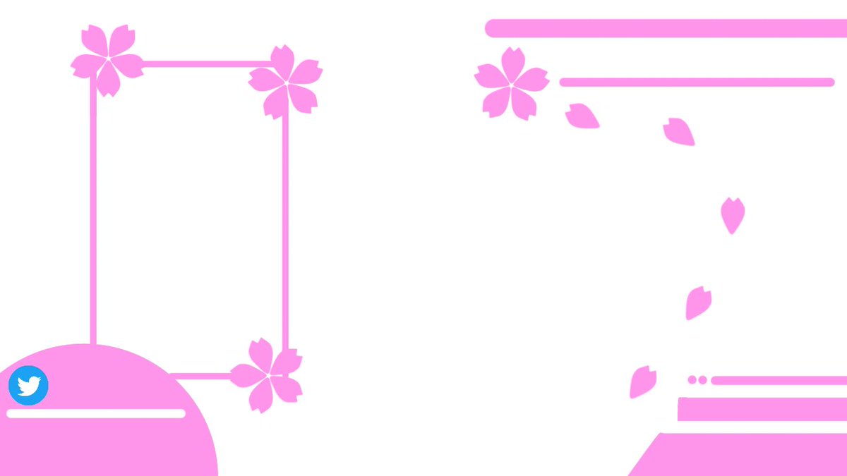 榊原 夢 怪談朗読vtuber 自作もしてます 気が早い桜配信画面 使用例と背景白と背景ピンク フリー素材 配信画面