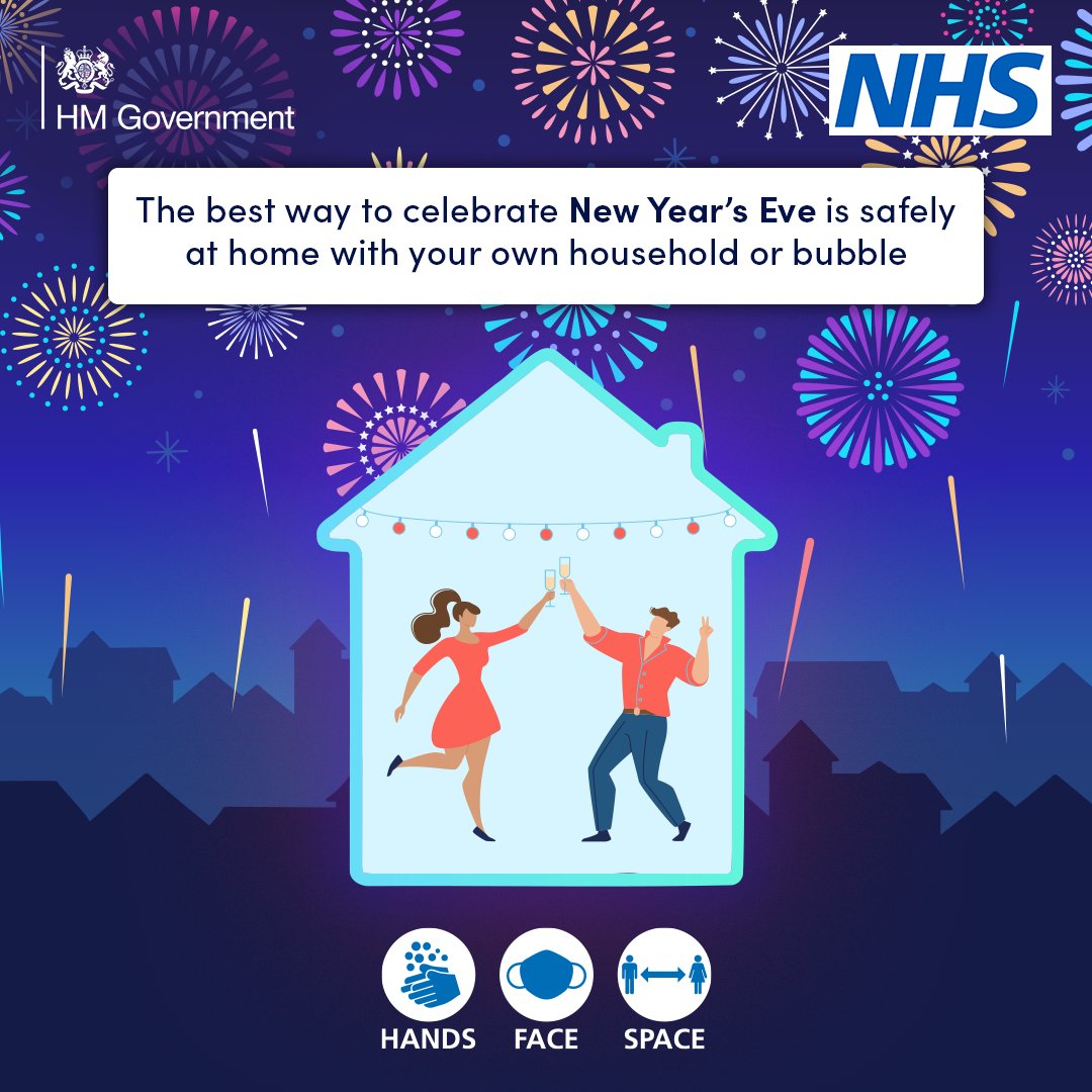 See in the New Year safely at home. Don’t be tempted to mix with anyone who’s not in your bubble and don’t be the reason anyone else is tempted. Stay home, stay safe. #don'tbethereason #stayhome  #handsfacespace #KentTogether