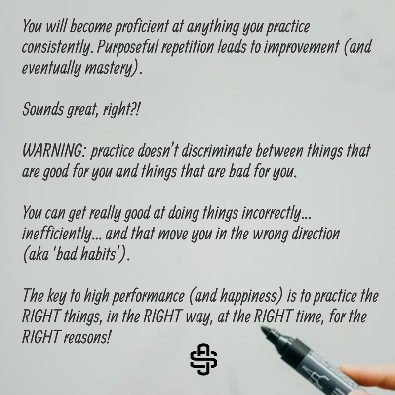 AlanSteinJr's tweet photo. The key to high performance (and happiness) is to practice the RIGHT things, in the RIGHT way, at the RIGHT time, for the RIGHT reasons! https://t.co/0uSZkEnTrg