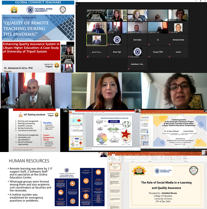 IAUintoffice's tweet photo. As a part of Global Connect Webinars, an online workshop titled “Quality of Remote Teaching during the Pandemic” was organized with the University of Tripoli and the University of Zawia. IAU President @drmaydin gave an opening speech.@IAUKampus, @UOTlibya @UZawia #highereducation https://t.co/l14HPRl7WA