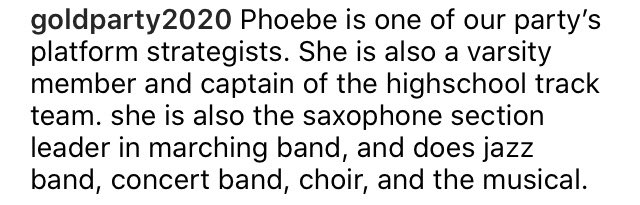 goldparty2020's tweet photo. Meet Phoebe, one of the #Goldparty2020‘s platform strategists! 🌟 https://t.co/OWg8JNWUtf