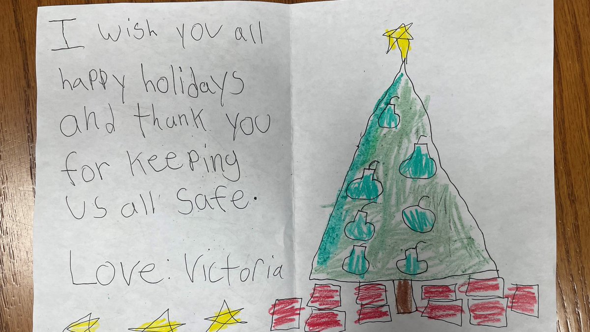 WestGoshenPD's tweet photo. We received a very nice visit and a gift from Vicotria yesterday.  She reminds us what the holiday season is all about, Thank You Victoria, and Happy New Year to all. https://t.co/ddLgqS1wjY