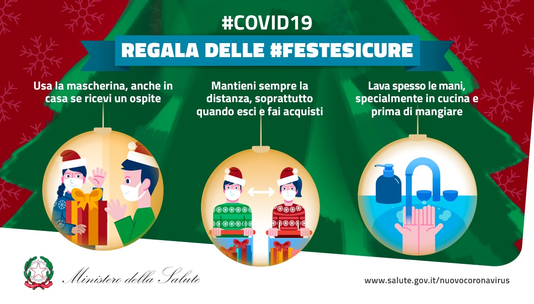 MinisteroSalute's tweet photo. 🎄Indossare la mascherina non significa solo proteggere te e gli altri, significa avere rispetto di chi è più fragile. 

❤️ Basta poco per fare la differenza contro #covid19. Fai un gesto d’amore, regala delle #FesteSicure https://t.co/L9pTuOha6G