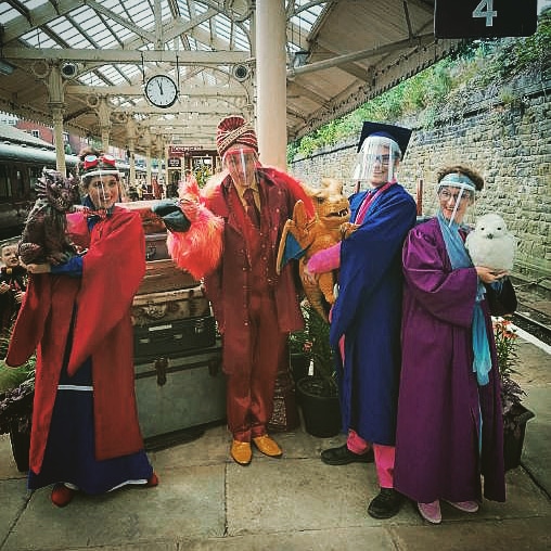 FunCastCo's tweet photo. Meet and Greets were the thing this year with another visit to @eastlancsrly and this time it was a truly magical day with our #Wizards of the #WizardAcademy with their pet dragons and even a Phoenix!!! https://t.co/YKAsCHDZVK