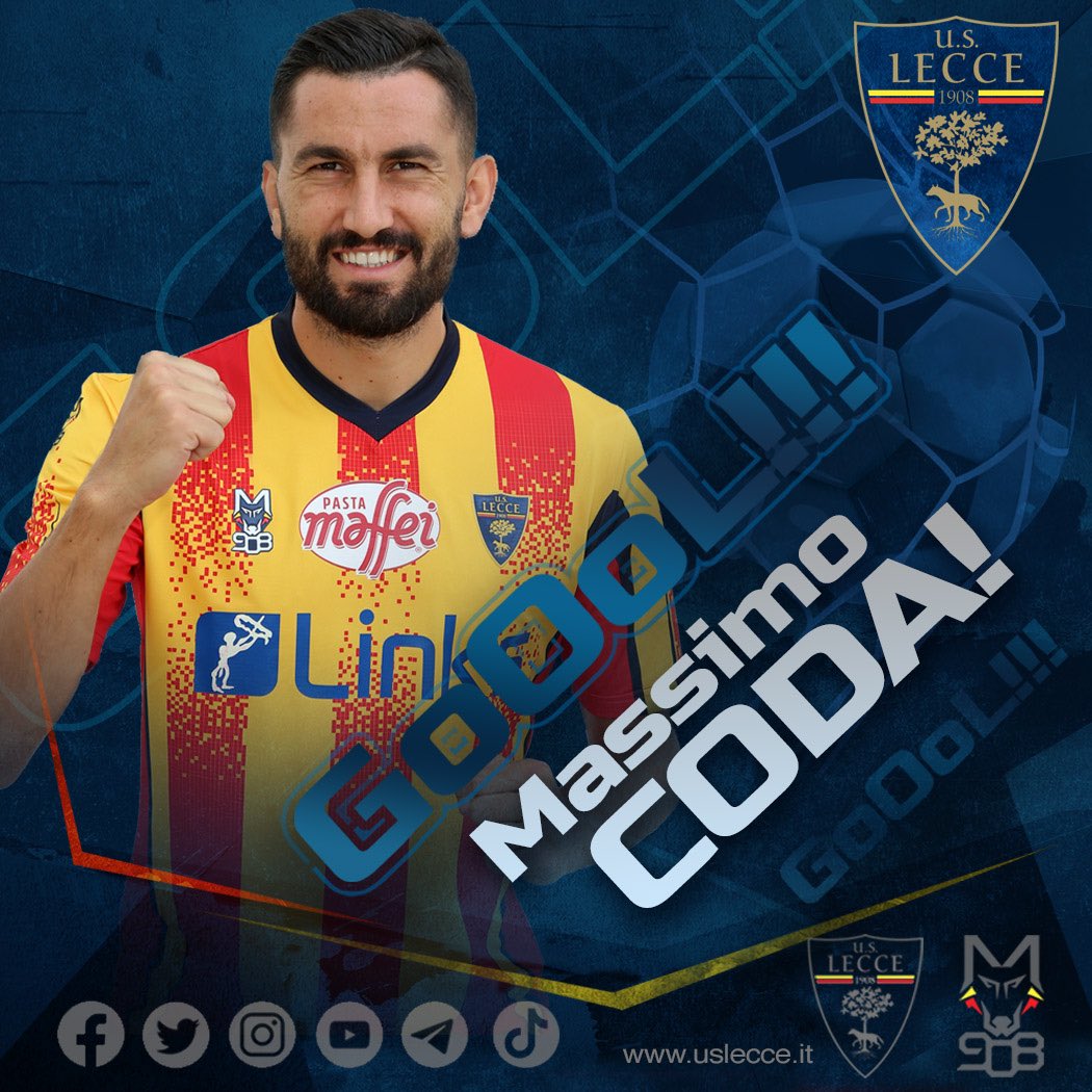 OfficialUSLecce's tweet photo. #CittadellaLecce #SerieBKT
Sono 10 per MASSIMO CODAAAAA doppietta e 2-1 per noi 
#avantilecce #CITLEC 

Il Tabellino 
🔜 https://t.co/FXDbLoXTKR https://t.co/Catfqbpphg