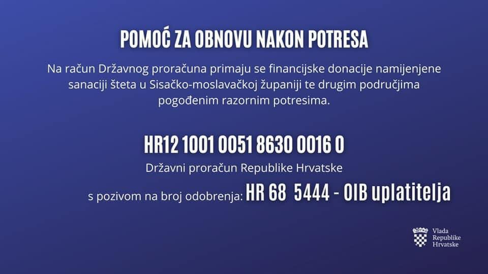 Croatia_hr's tweet photo. @VladaRH on Wednesday declared January 2 a national day of mourning and opened a state treasury account for helping those affected by yesterday's earthquake, with Prime Minister Andrej Plenkovic appealing to citizens to be careful due to the appearance of fake donation accounts. https://t.co/dIatbvY079
