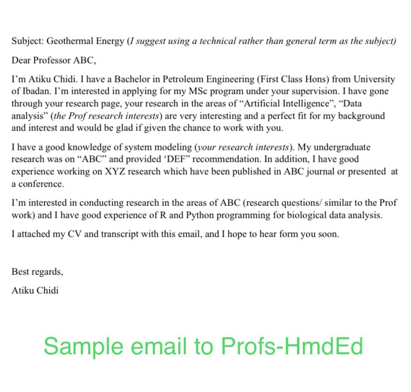 how to write research email to professor