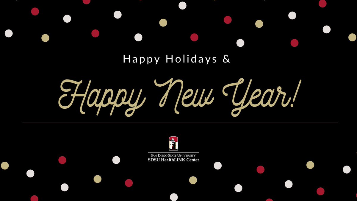 From all of us the <a href="/SDSUHealthLINK/">SDSU HealthLINK Center</a> Center, we wish you a joyful holiday season and a happy new year! #seasongreetings #happyholidays #newyear
