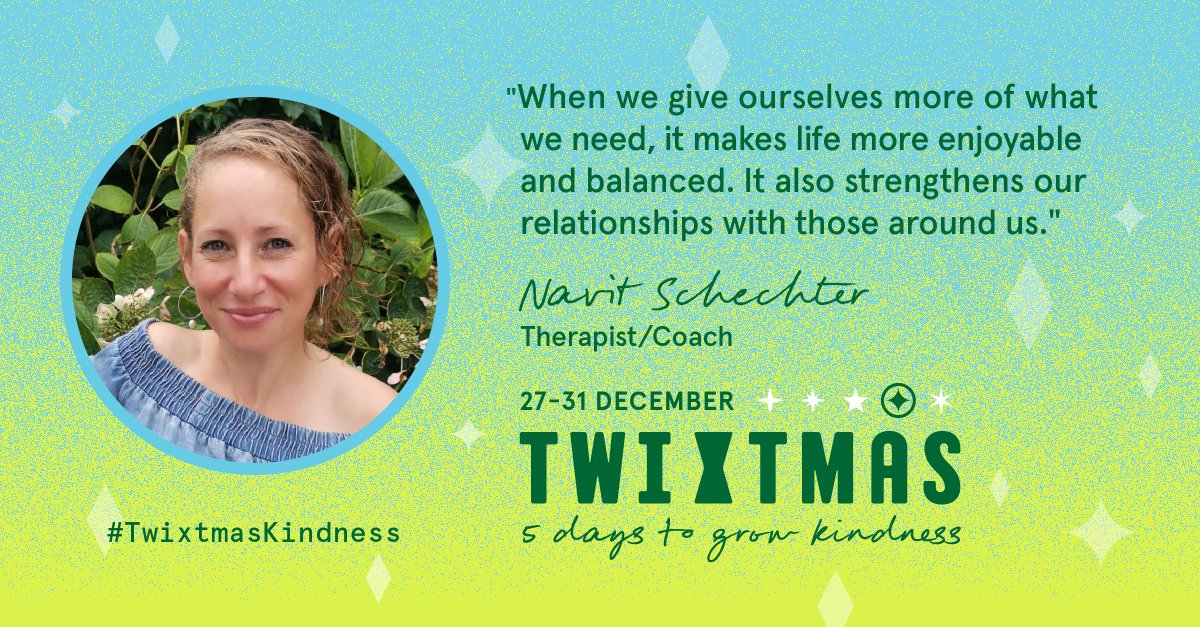 Twixtmas2020's tweet photo. 🥰Our champion Navit Schechter suggests: “This Twixtmas, give yourself the attention you deserve and more of what you really need.”
Tell us your #growingkindness pledge! 
👉For more #TwixtmasKindness inspiration, visit  https://t.co/UyYz33TFgT https://t.co/FaI0ZG66c5