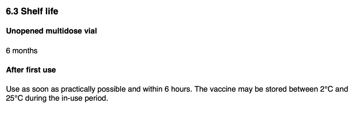 6. One of the terrific things about the AZ-Ox vaccine is it doesn't need ultracold chain. It should be stored at fridge temp before use, & can be kept at room temperature (not above 25 C) while a vial is in use. Huge advantage over the Pfizer & Moderna vaccines.