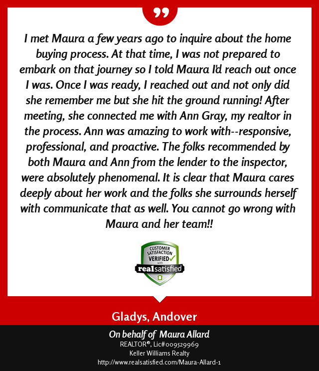 MauraAllardRE's tweet photo. There’s nothing like a happy client, is there?  https://t.co/JwStuJ6sn2 via @realsatisfied https://t.co/fzFKLqJsAm
