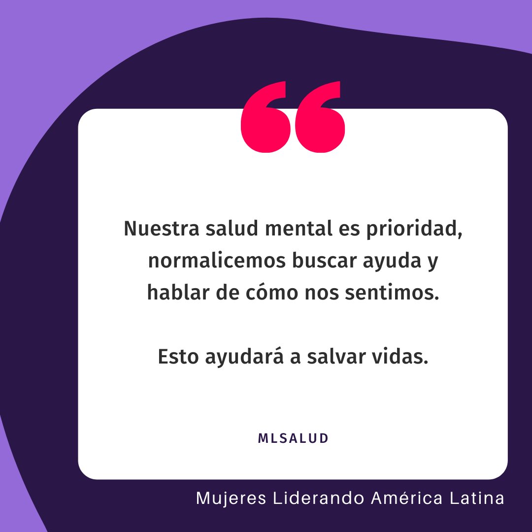 MujeresLiderAL's tweet photo. Está bien no estar bien siempre.
Normalicemos buscar ayuda y hablar de nuestros sentimientos.
💌Te recordamos que puedes escribirnos a nuestro correo: comunidadmlal@gmail.com y una de nuestras psicólogas te responderá lo más pronto posible.
.
.
#MLSalud #soyMLAL #MLAL https://t.co/JGyvIFqqBi