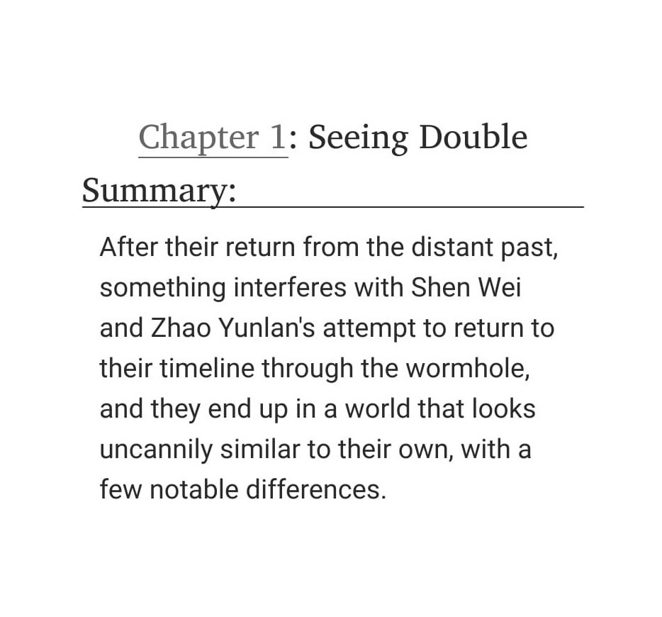 #ZHENHUNBIGBANG ✨
Drama Meets Novel in "Dichotomiae"
Chapter 1: Shen Wei and Zhao Yunlan take the wormhole back to their time, but everyone at the SID is acting strange, and... wait, is that another Shen Wei and Zhao Yunlan?
#guardian #weilan
READ>archiveofourown.org/works/28315266…