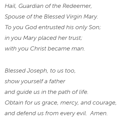 SJCI's tweet photo. Did you see that Pope Francis proclaimed a "Year of St. Joseph" for the upcoming year? To honor this news, Pope Francis encourages all of us to pray the below prayer to St. Joseph below:

Read Pope Francis' letter about honoring our Patron St. Joseph here: https://t.co/8dNae3ViuS https://t.co/WwVPNvdbVR