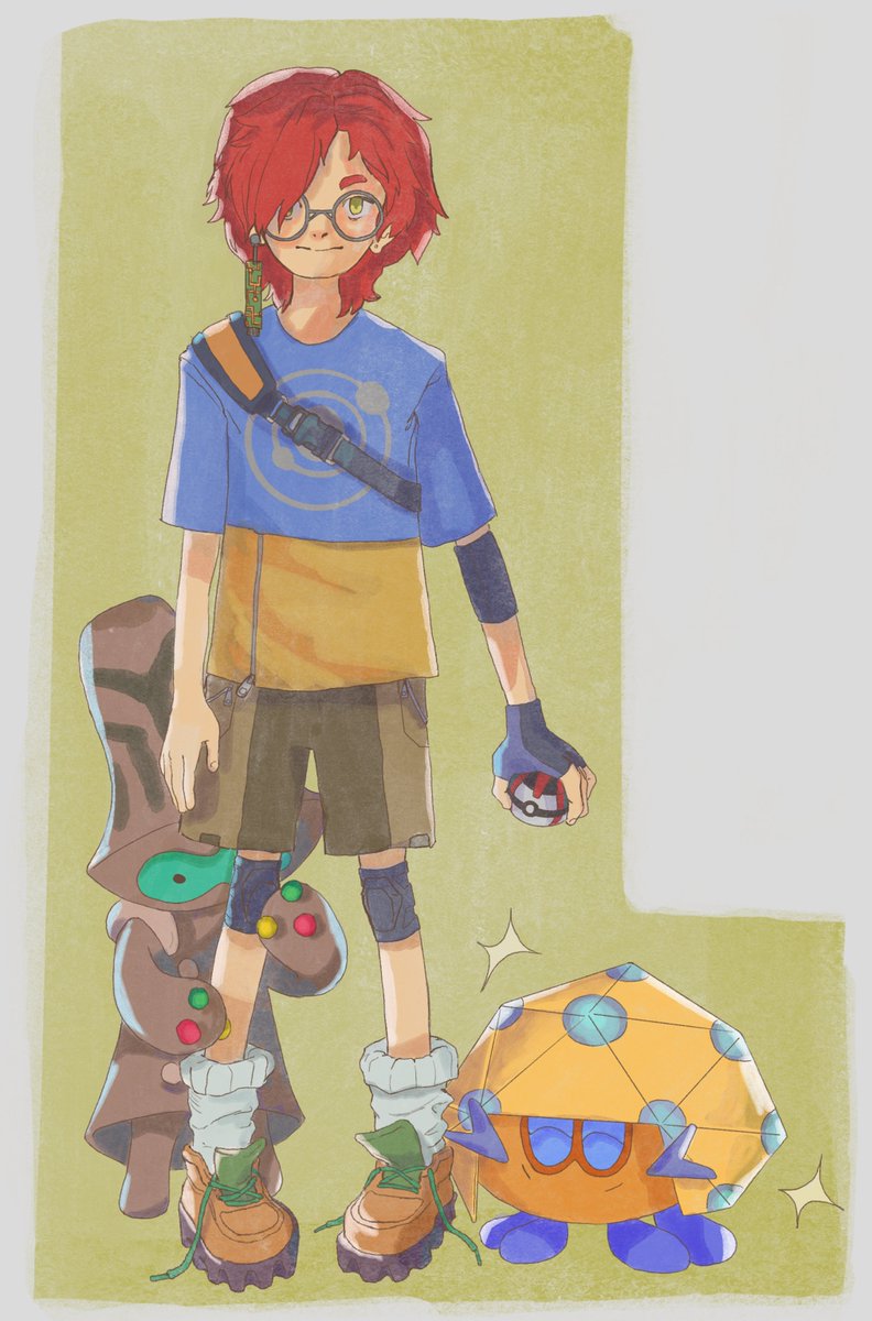lee_lettuce's tweet photo. Pokemon OC ! Kelio dreams to go to space and only befriends alien style pokemon :) 
He's with a shy beheeyem named Tech and a dottler called Disco :>
#Pokemon #fanart #pokemonoc https://t.co/XYqGxm2f95