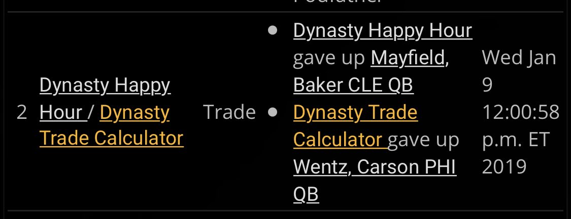 First thing was trying to get as much value during the offseason as possible that I could flip for picks. I targeted Baker since I knew the hype would propel him to ridiculous value heights as the new QB darling. I flipped Carson Wentz straight up.