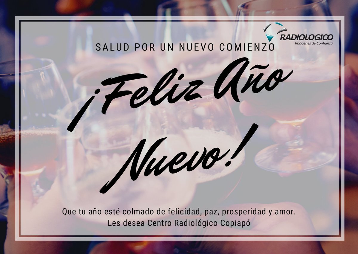 Centro Radiológico informa que el día 31 de diciembre se encontrará cerrado. 
Les deseamos un Feliz Año Nuevo 2021