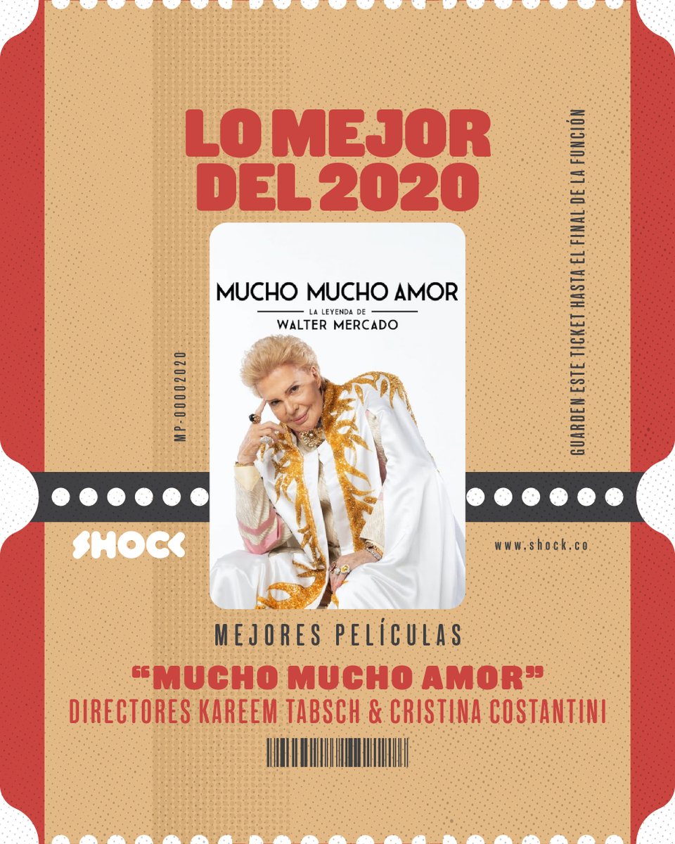 #LoMejorDel2020 - Mejores películas

'Mucho mucho amor': "Nos presenta a Walter en la intimidad y revela los motivos por los cuales se ausentó de los medios". -<a href="/AlfredLord/">AlfredLord</a> 

Conozcan nuestra lista completa, aquí: shock.co/lo-mejor-del-2…
