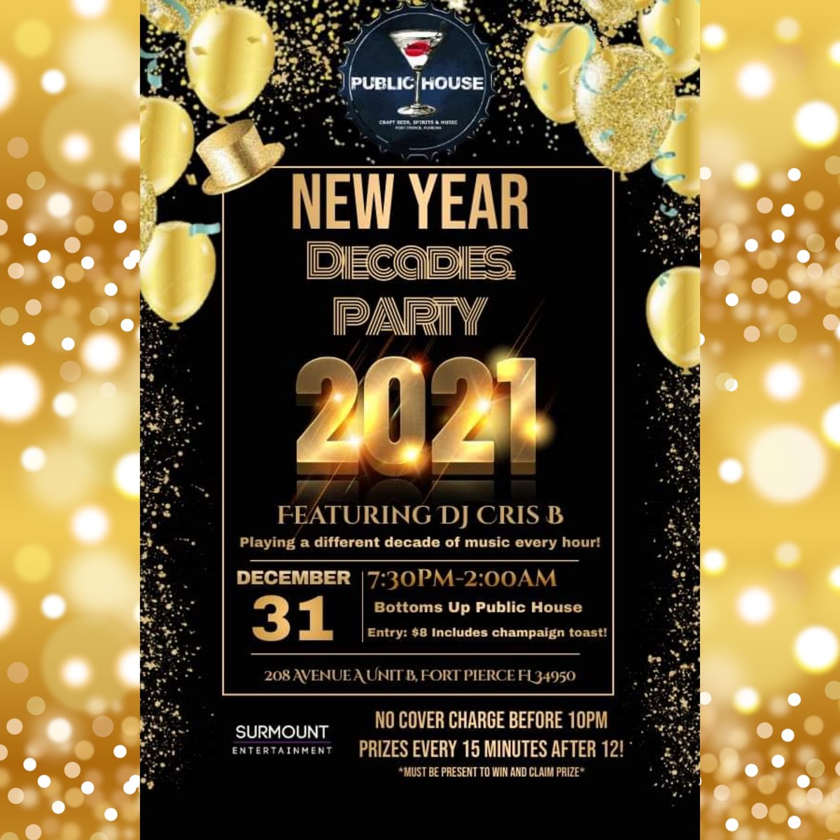 JerkzOfStLucie's tweet photo. #TomorrowNight #NewYearsEve #NewYears #DecadeParty 2021 at "Bottoms Up" from 7pm-2am. Featuring Dj @d_j_crisb playing a different decade of #music every hour. #NoCover til 10pm ($8 entry after). #Prizes every 15mins after #Midnight
#JerkzOfStLucieCounty
#StLucieCounty #FL https://t.co/ynFYrvdAMU